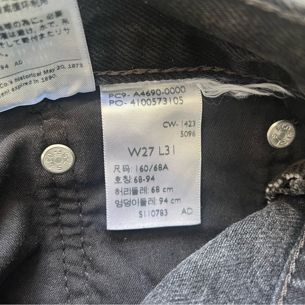 Levi’s Big E Premium Middy Straight Jeans – Mid-Rise – Faded Black – Size 27 - Picture 12 of 14